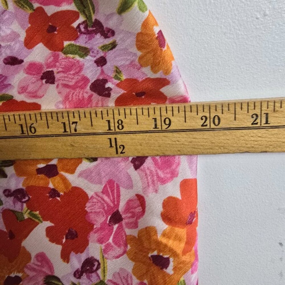 ASTR Floral Ruffle Mini Slip Dress XL Pink Orange Spring - Picture 8 of 11